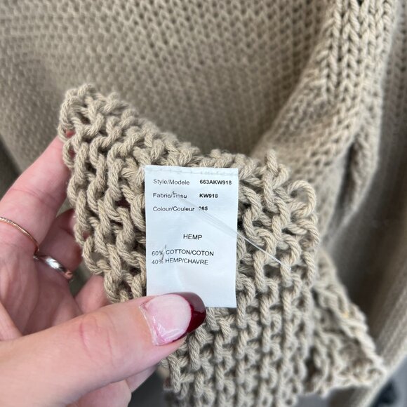 Michael Kors Beige Linen Open Knit Pullover Sweater size XL - Picture 7 of 7